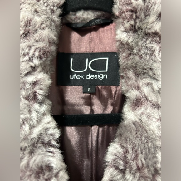 Vintage UTEX faux fur purple lilac coat Size S - Picture 4 of 6